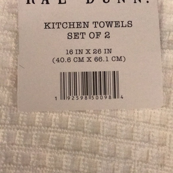Rae Dunn DRINK EAT set 2 Kitchen Towels - Picture 3 of 3